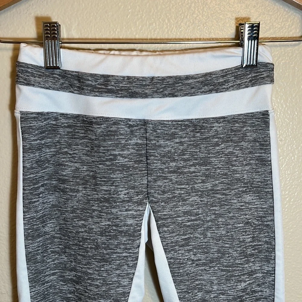JUSTICE Sport Active Gray White Leggings